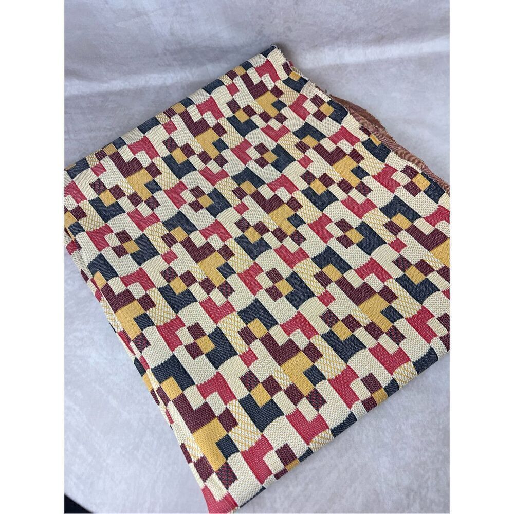 1970s Vintage Geometric Polyester Fabric